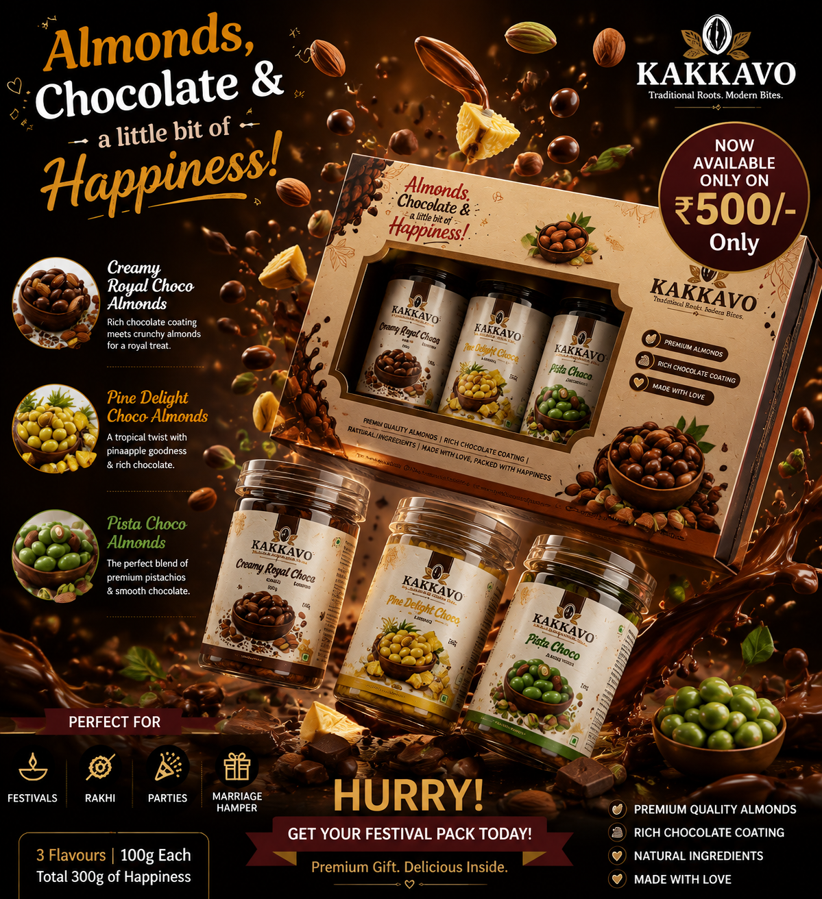 3 Flavour Almond Choco Gift Set